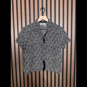 Urban Outfitters Shirt Small Womens Black White Abstract Short Sleeve Button Top
